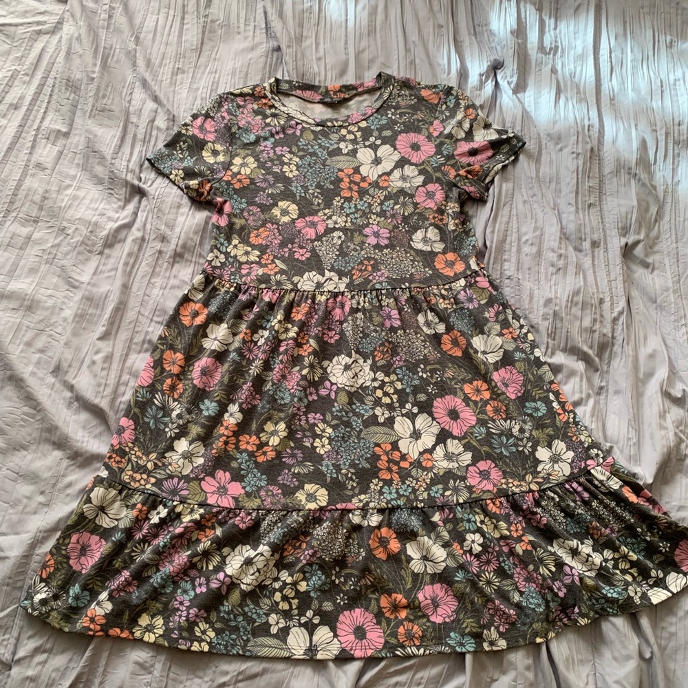 Tropical floral print dress